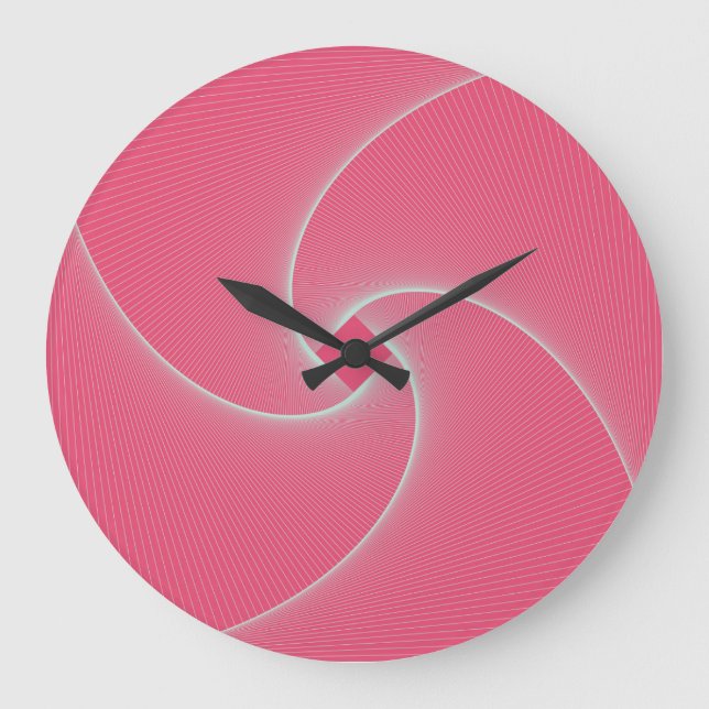 Outlined square vortex, velvet pink. large clock (Front)
