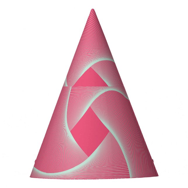 Outlined square vortex, velvet pink. party hat (Front)