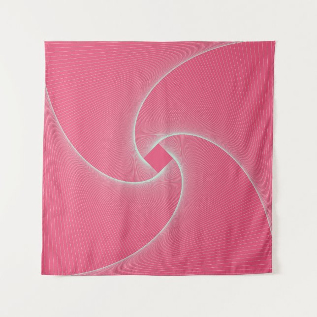 Outlined square vortex, velvet pink. tapestry (Front)