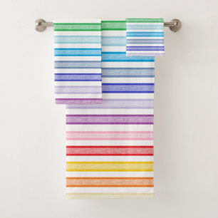 Outlined Stripes Broader Spectrum Rainbow Bath Towel Set