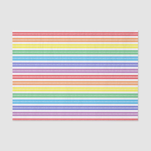 Outlined Stripes Rainbow Tissue Paper (Front)
