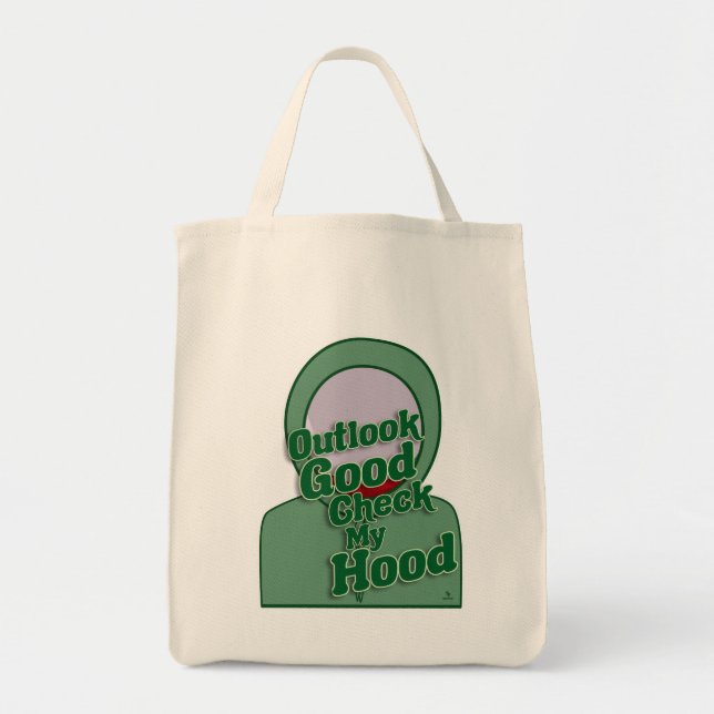 Outlook Good Check My Hood Motto Cartoon Tote Bag (Front)