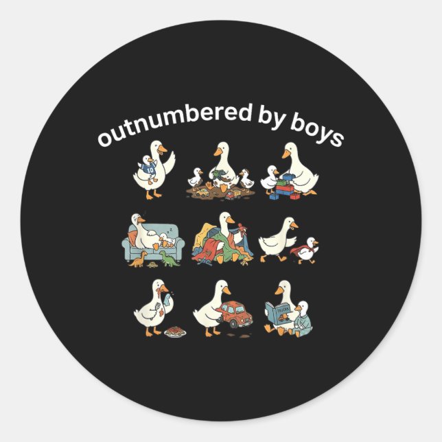 Outnumbered Classic Round Sticker (Front)