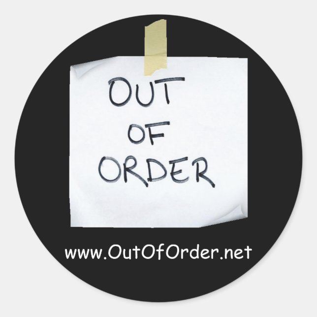 OutOfOrder.net sticker - Customised (Front)