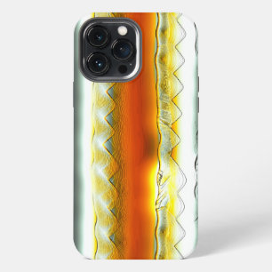 Outrageous abstract stripes in orange and grey iPhone 13 pro max case