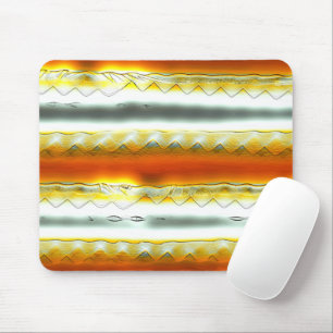 Outrageous abstract stripes in orange and grey mouse pad