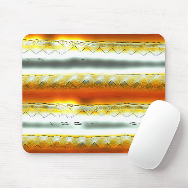 Outrageous abstract stripes in orange and grey     mouse pad (With Mouse)