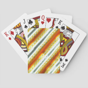 Outrageous abstract stripes in orange and grey playing cards