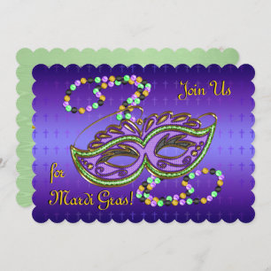 Outrageous Mardi Gras Party - Personalised Invitation