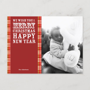 Outrageously Happy Holiday Photo Postcard