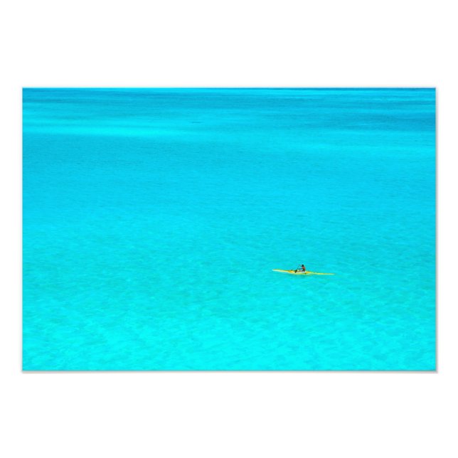 Outrigger canoe in Bora Bora photo print (Front)