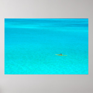 Outrigger canoe in Bora Bora poster print