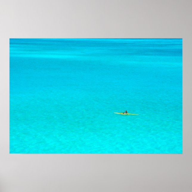 Outrigger canoe in Bora Bora poster print (Front)