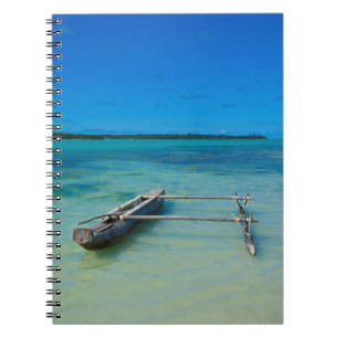 Outrigger Canoe In Shallow Ocean Notebook
