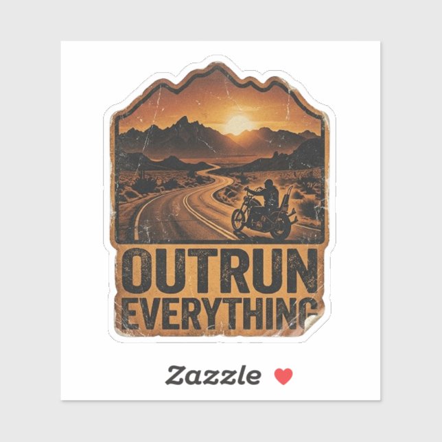 Outrun Everything Biker Decal (Sheet)