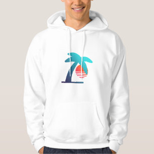 Outrun Retro Classic Palm Logo hoodie