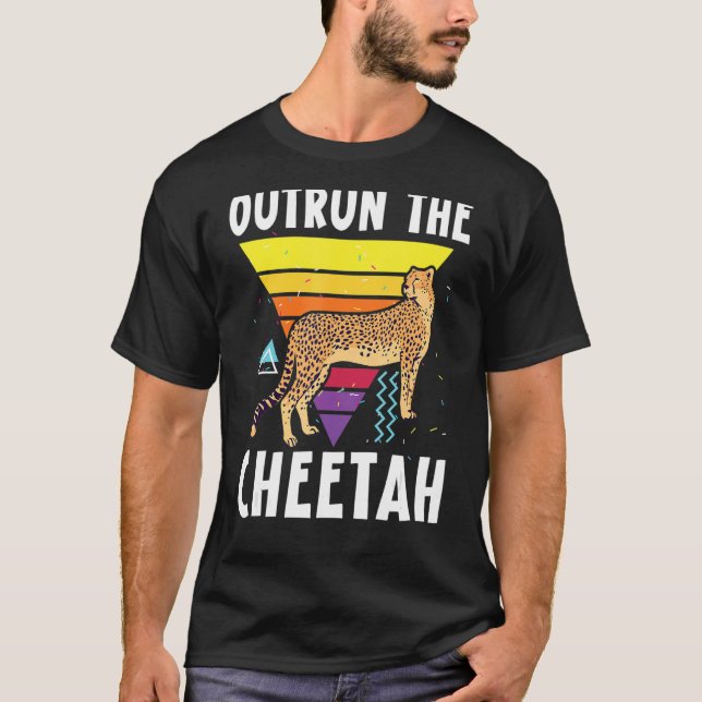 Outrun The Cheetah Wildlife Animal Zookeeper T-Shirt (Front)