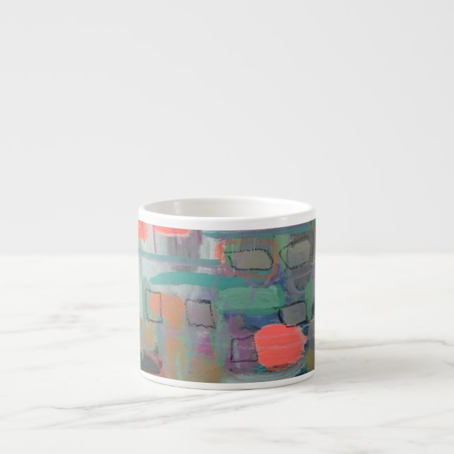 "Outside" Abstract Art Design Espresso Mug (Front)