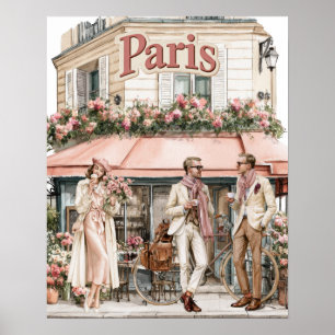 Outside Cafe in Paris Poster