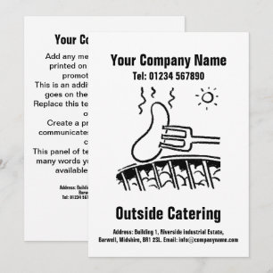 Outside Catering Cartoon Design Card