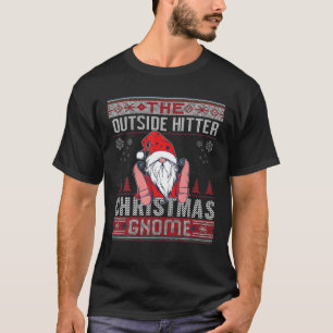 Outside Hitter Christmas Gnome Matching Family Ugl T-Shirt
