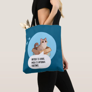 Outside is Chaos - Cat in a Box Tote Bag