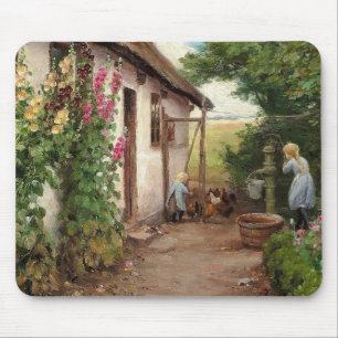Outside the Farmhouse – H.A. Brendekilde Mouse Pad