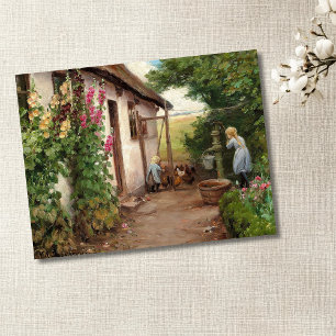 Outside the Farmhouse – H.A. Brendekilde Postcard