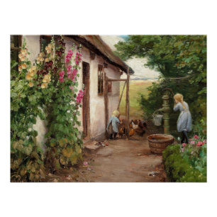 Outside the Farmhouse – H.A. Brendekilde Poster