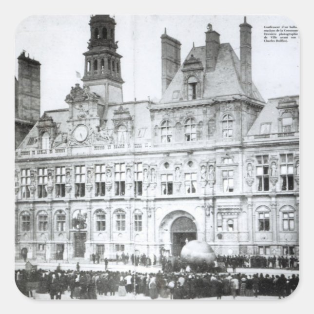 Outside the Hotel de Ville Square Sticker (Front)