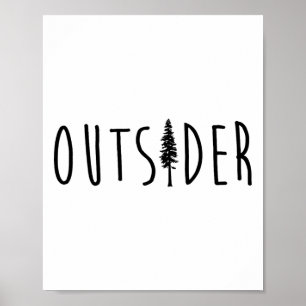 Outsider Mountains Tee Nature Hiking Outdoor Cool Poster