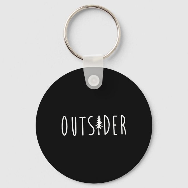 Outsider Pine Tree Nature Wilderness Adventure  Key Ring (Front)