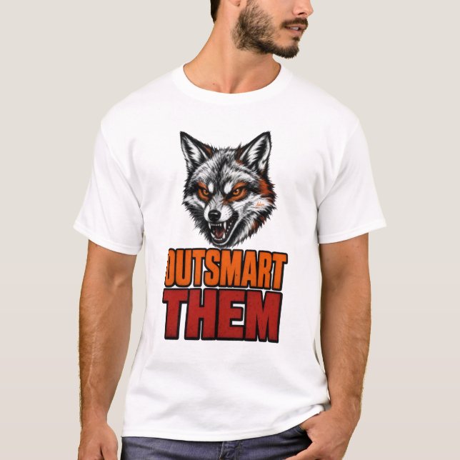 Outsmart Them Clever Tactical Wolf T-Shirt (Front)