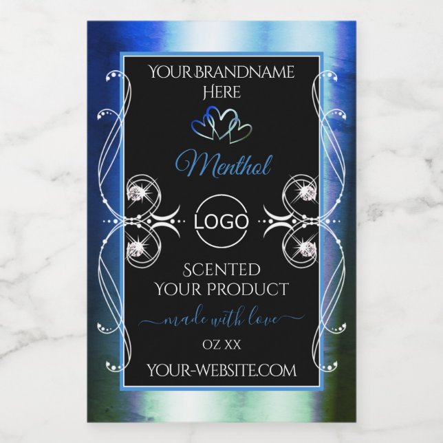 Outstanding Blue Teal Black Product Labels Logo (Single Label)