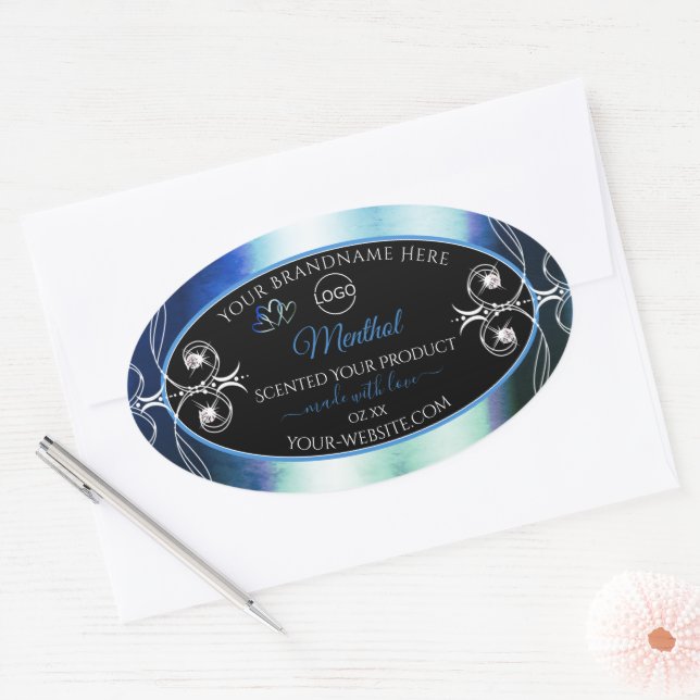 Outstanding Blue Teal Black Product Labels Logo (Envelope)