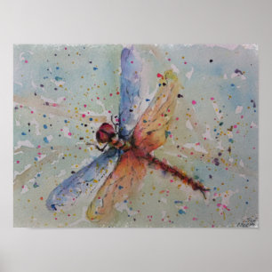 Outstanding Dragon Fly in Flight Poster