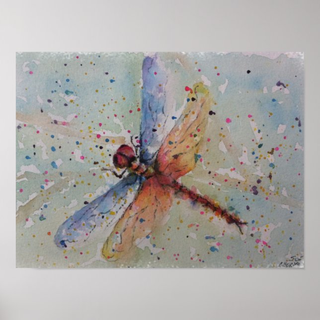 Outstanding Dragon Fly in Flight Poster (Front)
