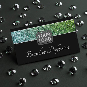 Outstanding Elegant Teal Glitter Shimmer Stars Business Card