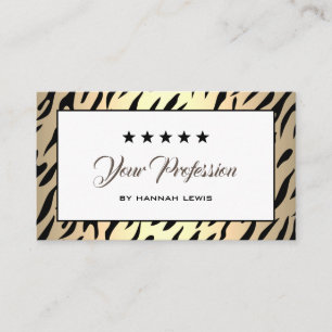 Outstanding Gold Tiger Minimalistic Professional Business Card