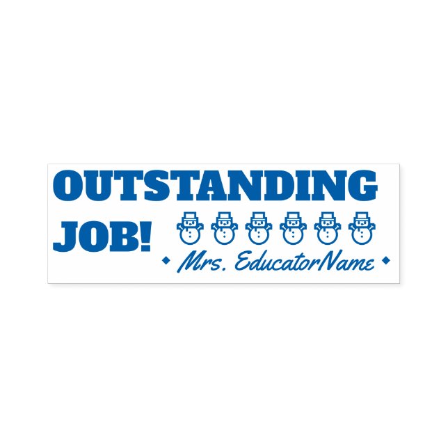 "OUTSTANDING JOB!" + Instructor Name Rubber Stamp (Design)