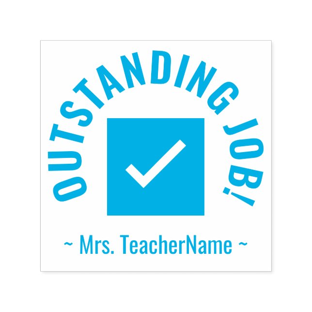 "OUTSTANDING JOB!" Tutor Rubber Stamp (Design)