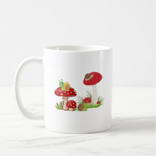 Outstanding Mushroom And Snail Pattern Coffee Cup