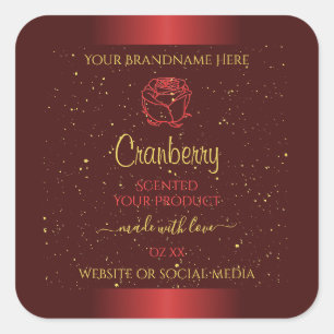Outstanding Red Product Labels Gold Glitter Floral