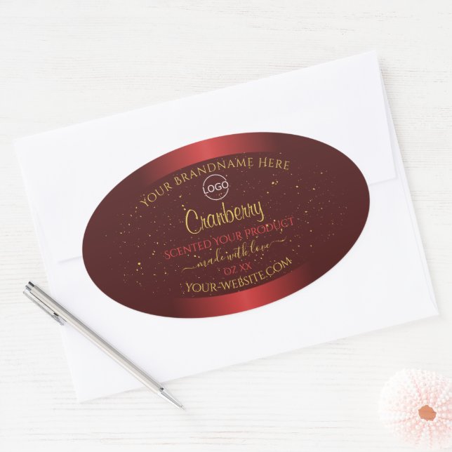 Outstanding Red Product Labels Gold Glitter Logo (Envelope)