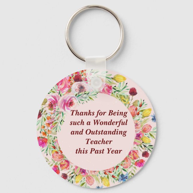 Outstanding Teacher Keychain & Wreath (Front)
