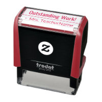 "Outstanding Work!" Commendation Rubber Stamp