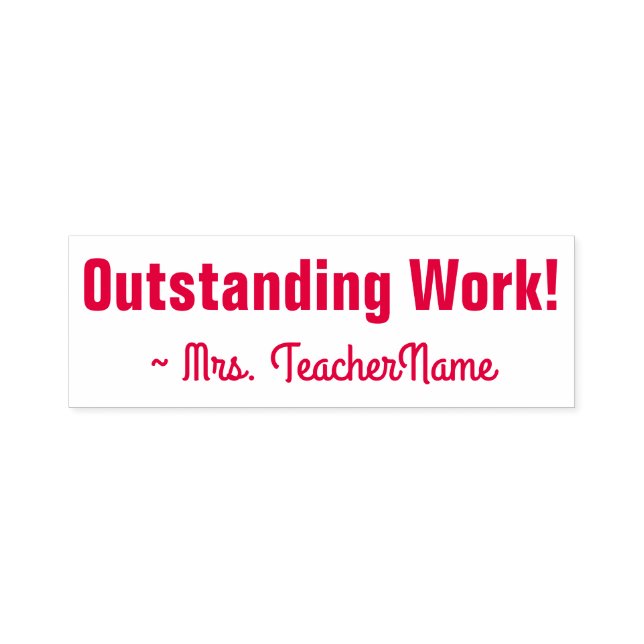 "Outstanding Work!" Tutor Feedback Rubber Stamp (Design)