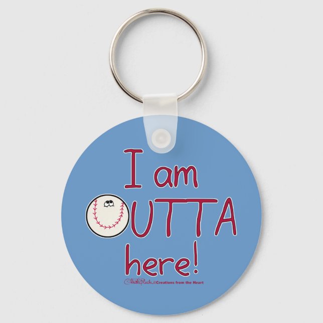 Outta Here! Baseball Character Key Ring (Front)