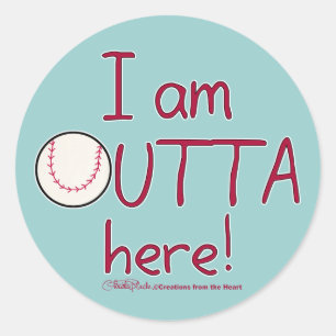 Outta Here! Baseball Classic Round Sticker