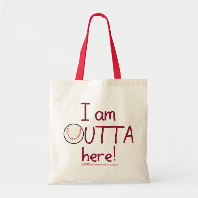 Outta Here! Baseball Tote Bag (Front)